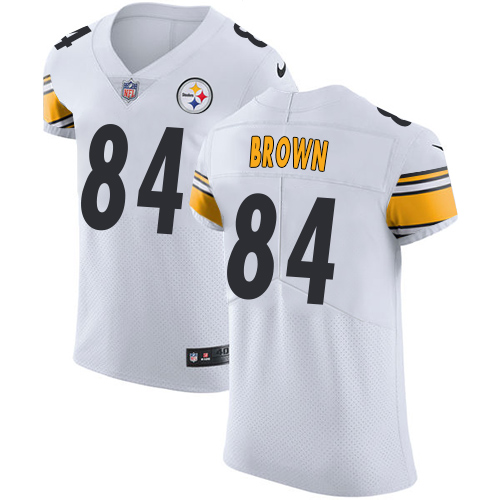 Nike Steelers #84 Antonio Brown White Men's Stitched NFL Vapor Untouchable Elite Jersey